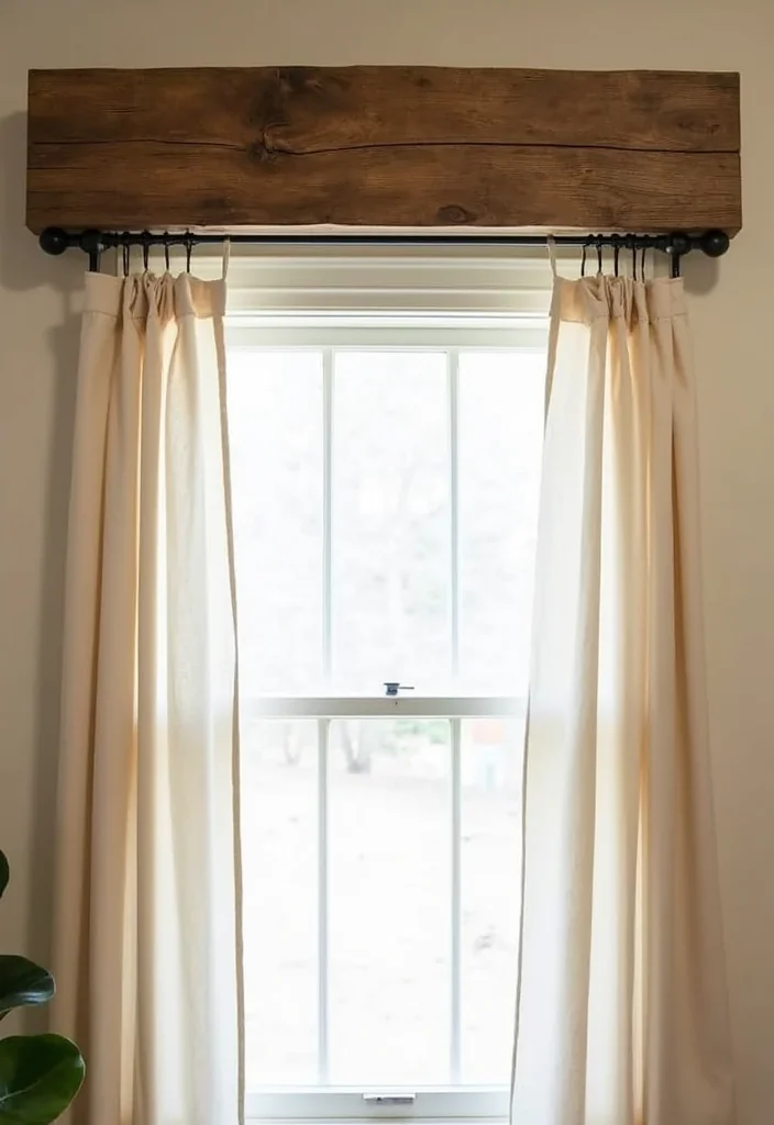 12 Curtain Cornice Ideas for Clean Architectural Finish 78 12 Curtain Cornice Ideas for Clean Architectural Finish 8. Rustic Farmhouse Cornice