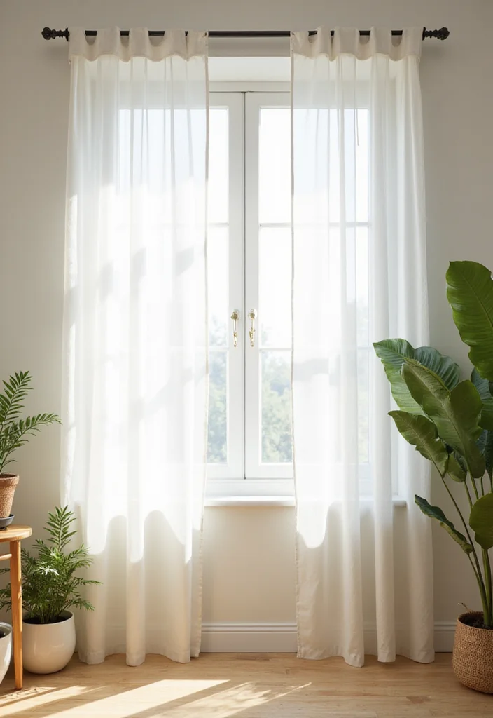 12 Curtain Set Up Ideas for Neat Functional Window Styling - 1. Sheer Elegance for Soft Light