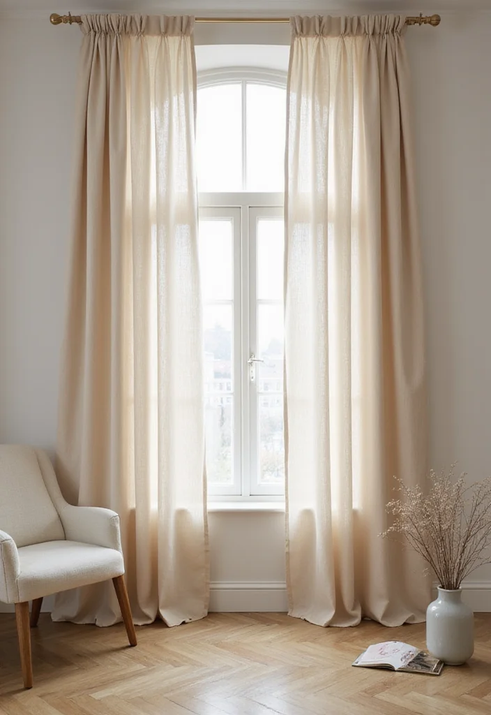 12 Curtain Set Up Ideas for Neat Functional Window Styling - 10. Simple Fabric Panels