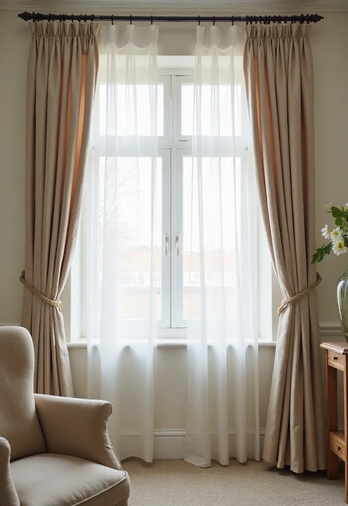 12 Curtain Set Up Ideas for Neat Functional Window Styling - 3. Layered Textures for Depth