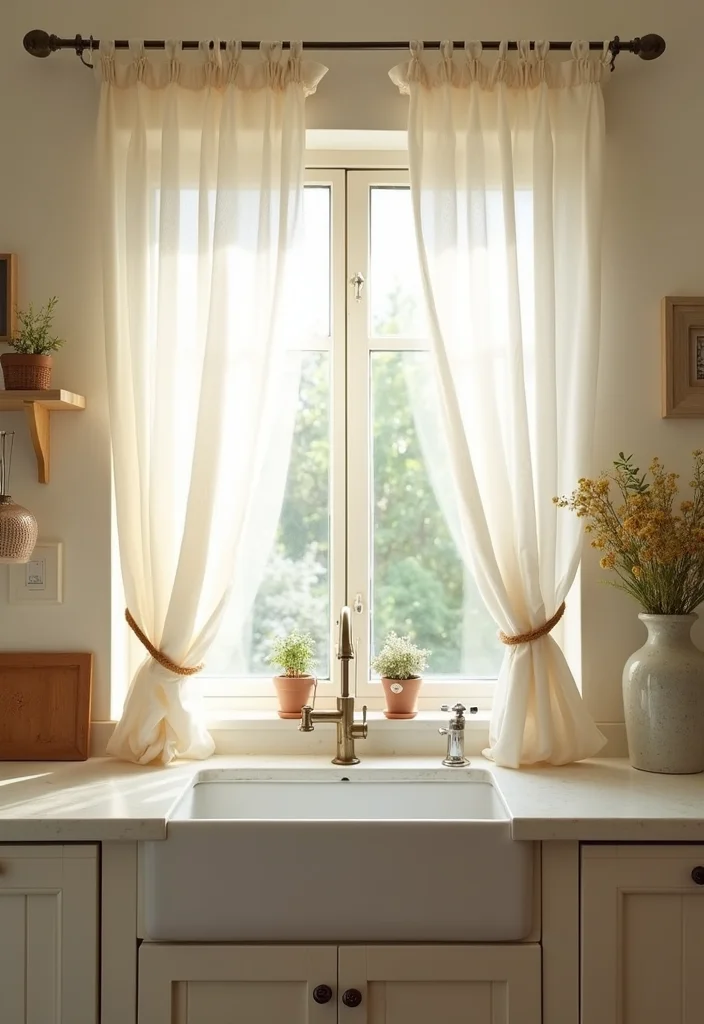 12 Curtain Set Up Ideas for Neat Functional Window Styling - 9. Minimalist Cafe Curtains