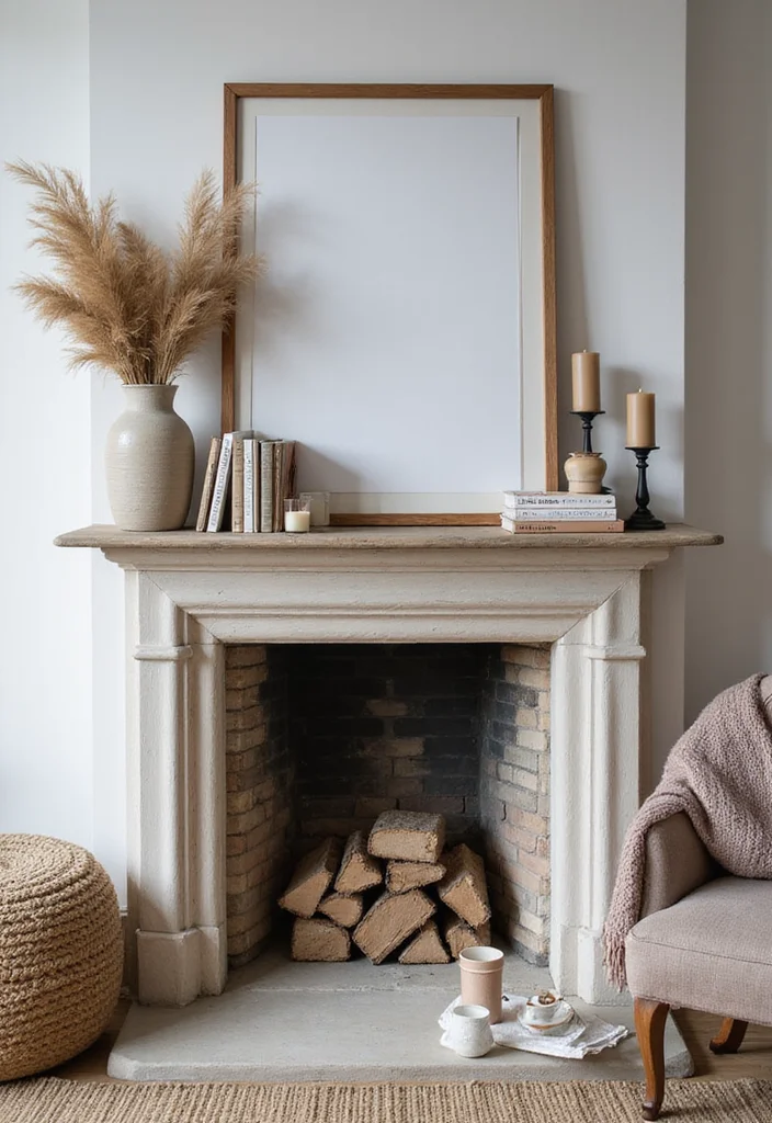 12 Fireplace Bookshelf Ideas for Warm Integrated Storage 7. Open Shelf Console Table