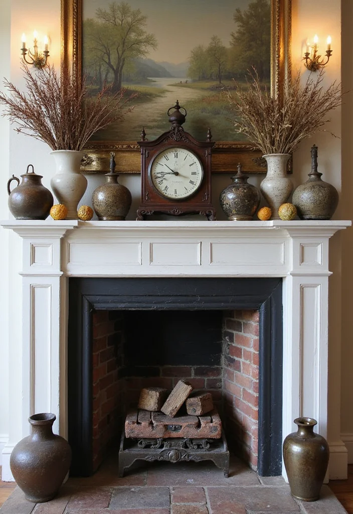 12 Fireplace Hearth Decor Ideas for Seasonal Warmth - 8. Vintage Finds
