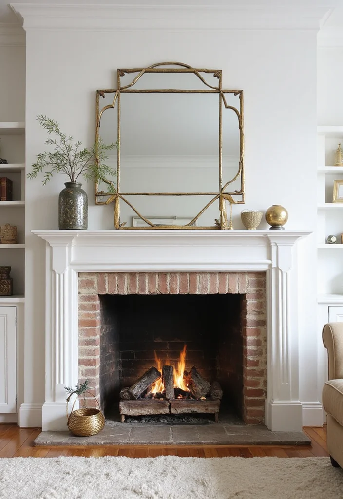 12 Fireplace Hearth Decor Ideas for Seasonal Warmth - 9. Reflective Surfaces