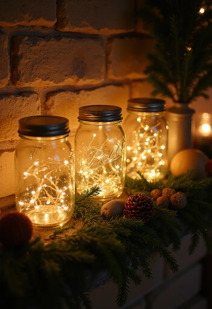12 Fireplace Lighting Ideas for Ambient Evening Glow 1 12 Fireplace Lighting Ideas for Ambient Evening Glow - 1. DIY Mason Jar Lanterns