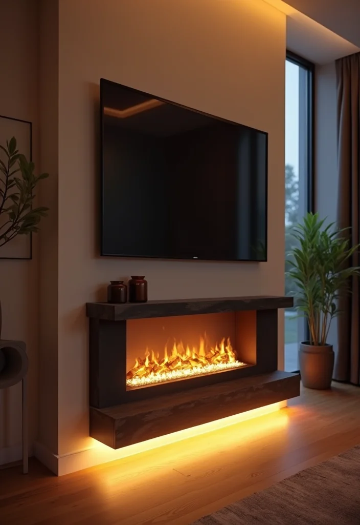 12 Fireplace Lighting Ideas for Ambient Evening Glow 23 12 Fireplace Lighting Ideas for Ambient Evening Glow - 3. Eco-Friendly LED Strip Lights