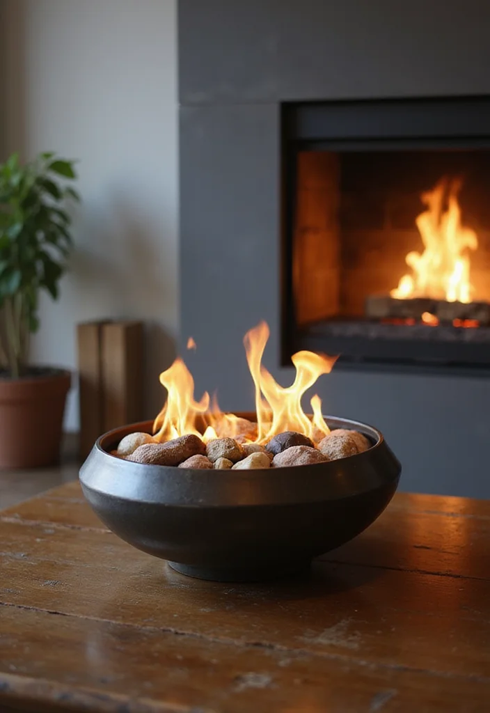 12 Fireplace Lighting Ideas for Ambient Evening Glow 67 12 Fireplace Lighting Ideas for Ambient Evening Glow - 7. Tabletop Fire Bowls