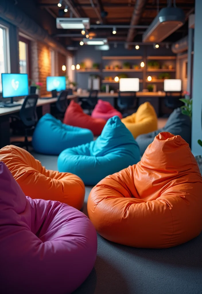 12 Game Room Office Ideas for Fun Productive Spaces 111 12 Game Room Office Ideas for Fun Productive Spaces - 11. Gaming Bean Bags for Relaxation