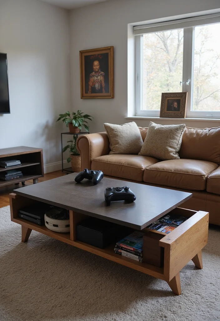 12 Game Room Office Ideas for Fun Productive Spaces 45 12 Game Room Office Ideas for Fun Productive Spaces - 5. Integrated Game Consoles in Furniture