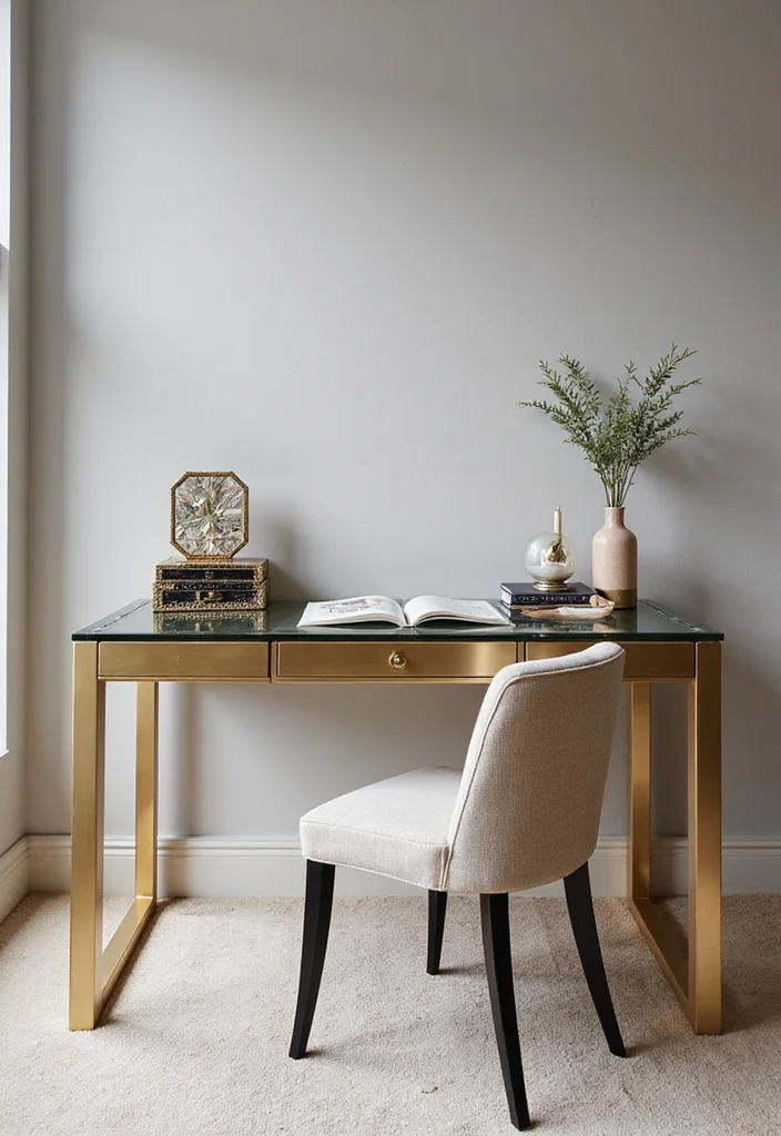 12 Glam Office Ideas for Chic Modern Style - 1. Dazzling Desk Designs