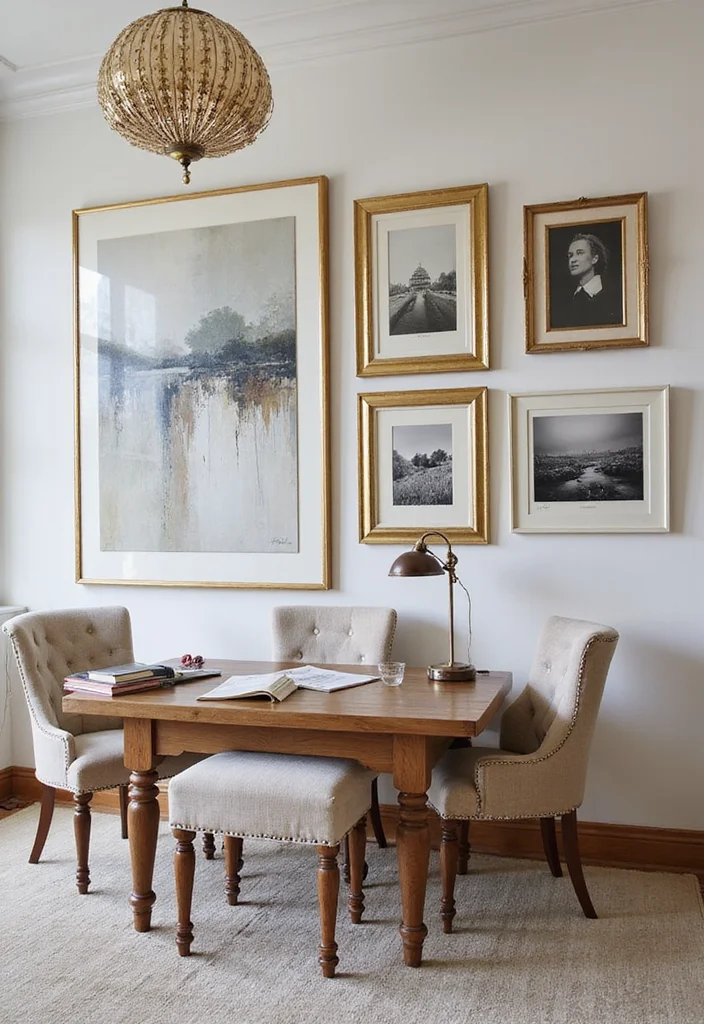 12 Glam Office Ideas for Chic Modern Style - 3. Glamorous Wall Art