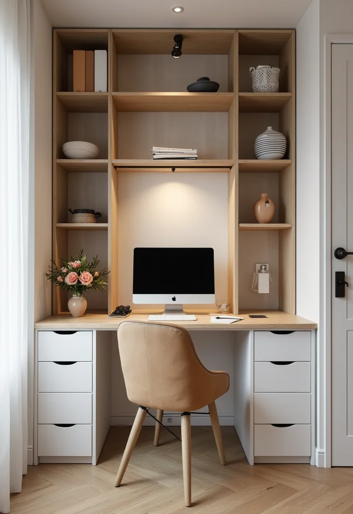 12 Home Office Cabinet Ideas for Smart Built In Storage - 2. Nook Cabinets with Desk Integration