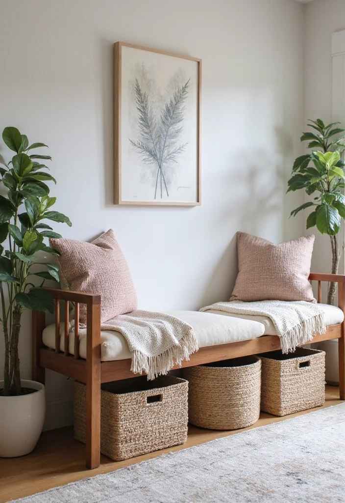 12 Home Office Cabinet Ideas for Smart Built In Storage - 3. Multi-Functional Storage Bench