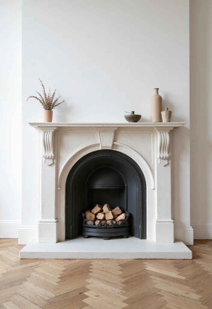 12 Ideas for Above Fireplace for Balanced Eye Level Style 9. Minimalist Style for a Clean Look