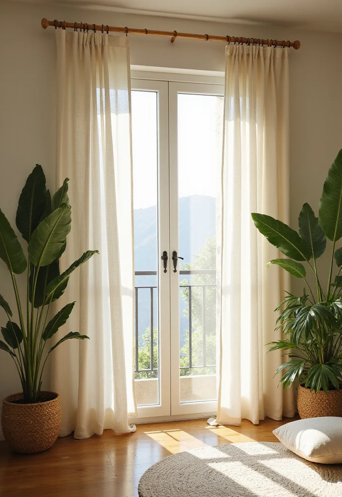 12 Living Room Curtain Rod Ideas for Secure Stylish Framing 2. Bamboo Curtain Rods