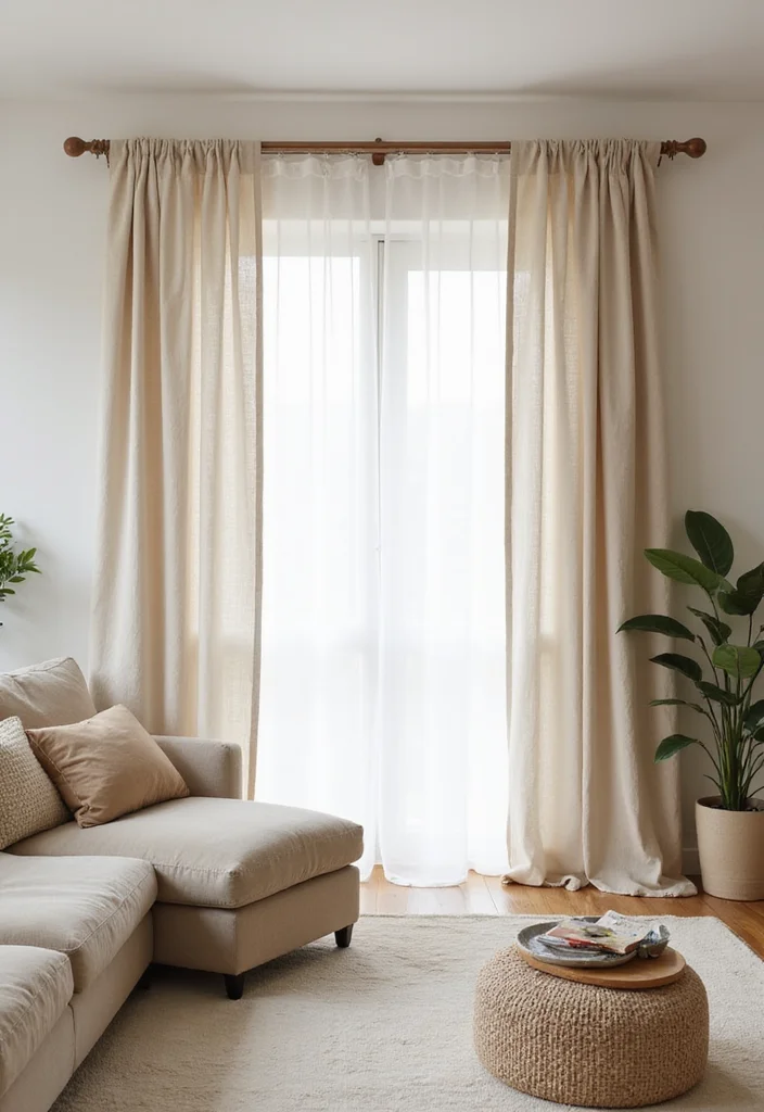 12 Living Room Curtain Rod Ideas for Secure Stylish Framing 6. Organic Cotton or Hemp Curtain Rods