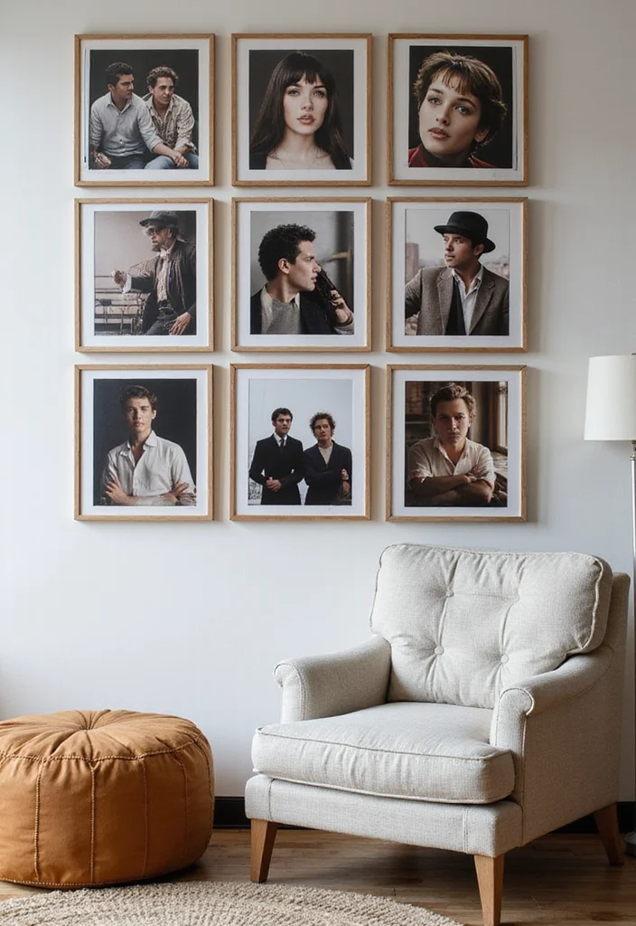 12 Movie Wall Decor Ideas for Cinematic Home Ambience 2. Framed Instant Film Stills