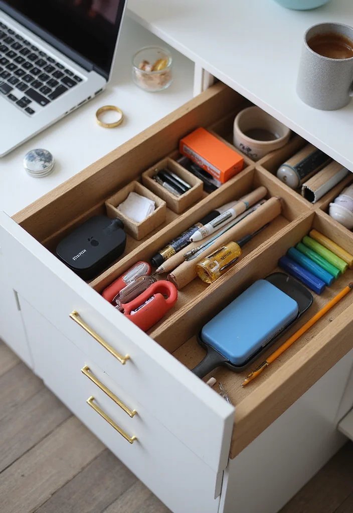 12 Office Storage Ideas for Small Spaces With Maximum Efficiency 5. Drawer Organizers Tidy Up Your Space