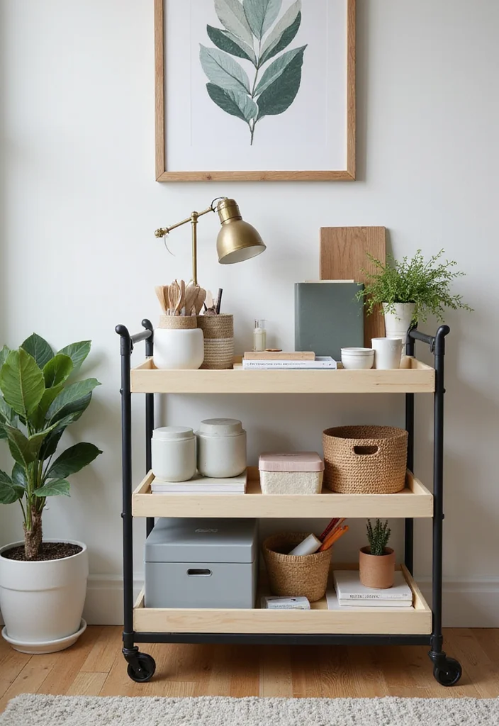 12 Office Storage Ideas for Small Spaces With Maximum Efficiency 6. Mobile Storage Carts