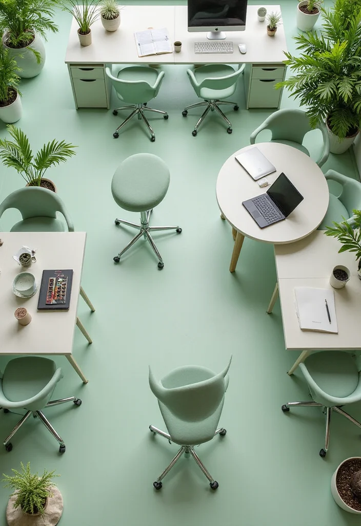 12 Sage Green Office Ideas for Soft Natural Calm - 12. Creating Zones