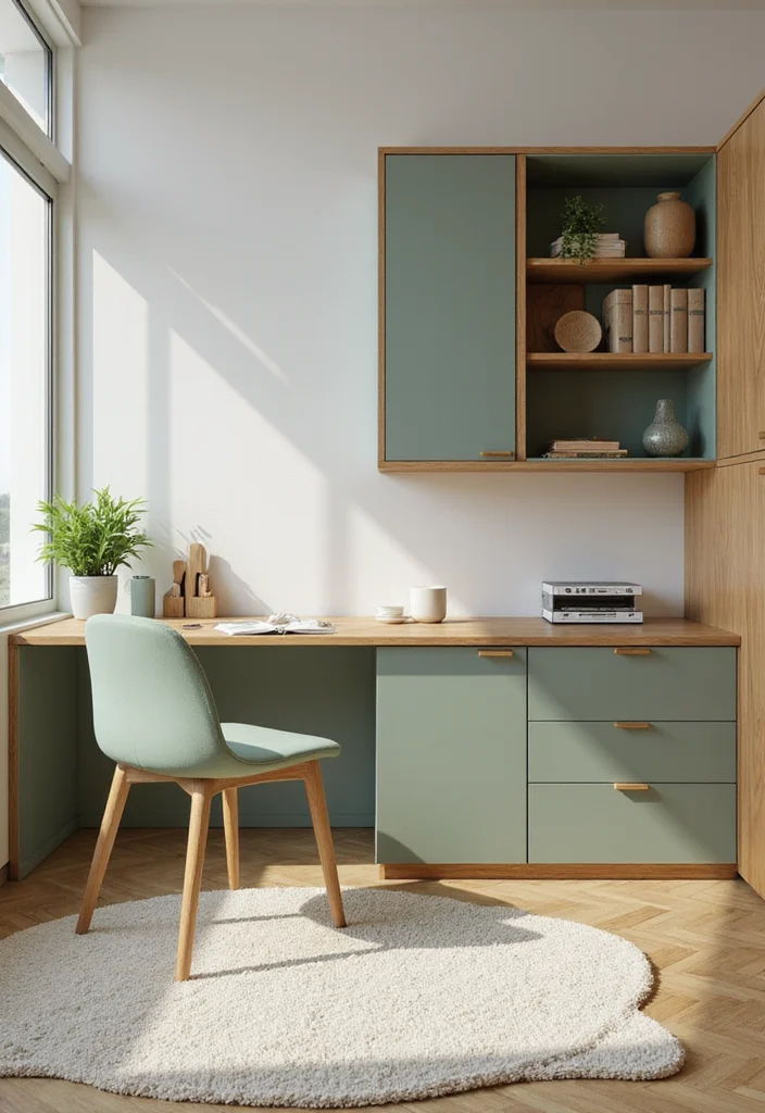 12 Sage Green Office Ideas for Soft Natural Calm - 2. Sage Green Furniture Pieces