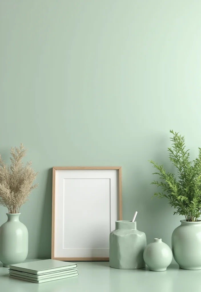 12 Sage Green Office Ideas for Soft Natural Calm - 5. Sage Green Decor Accessories