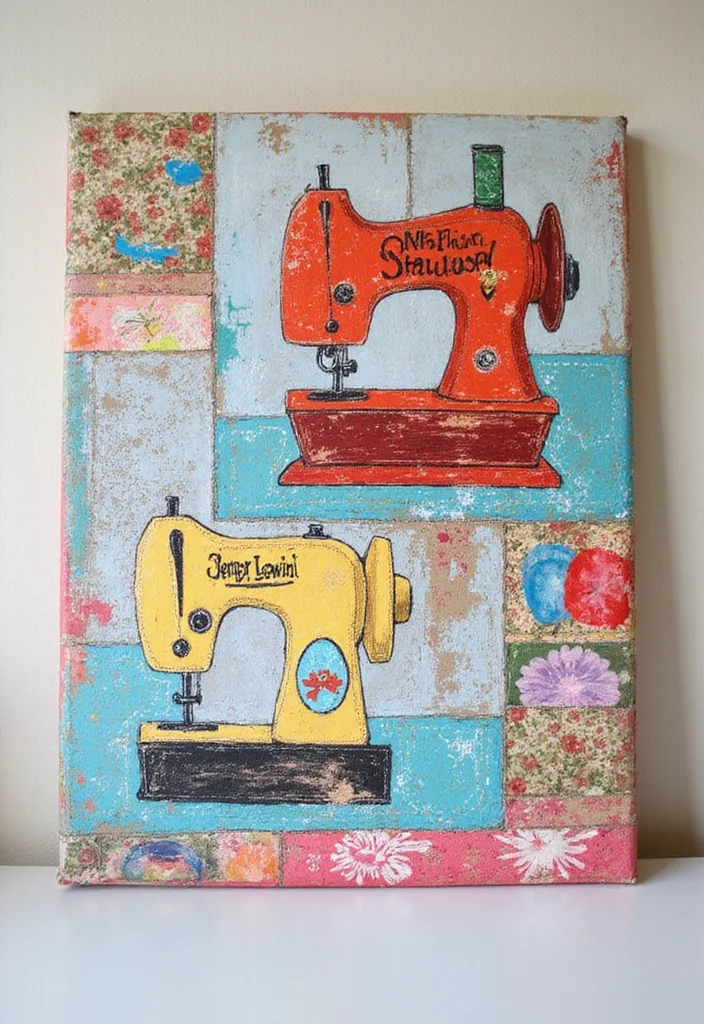 12 Sewing Room Wall Decor Ideas for Organized Inspiring Space 12. DIY Wall Art