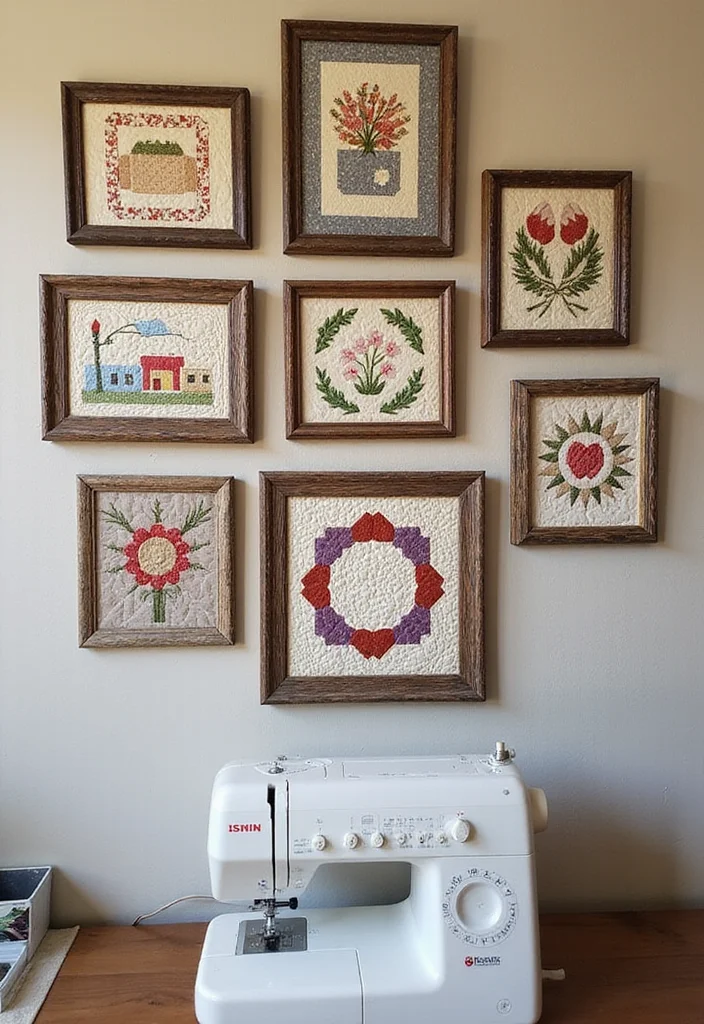 12 Sewing Room Wall Decor Ideas for Organized Inspiring Space 8. Custom Quilt Blocks