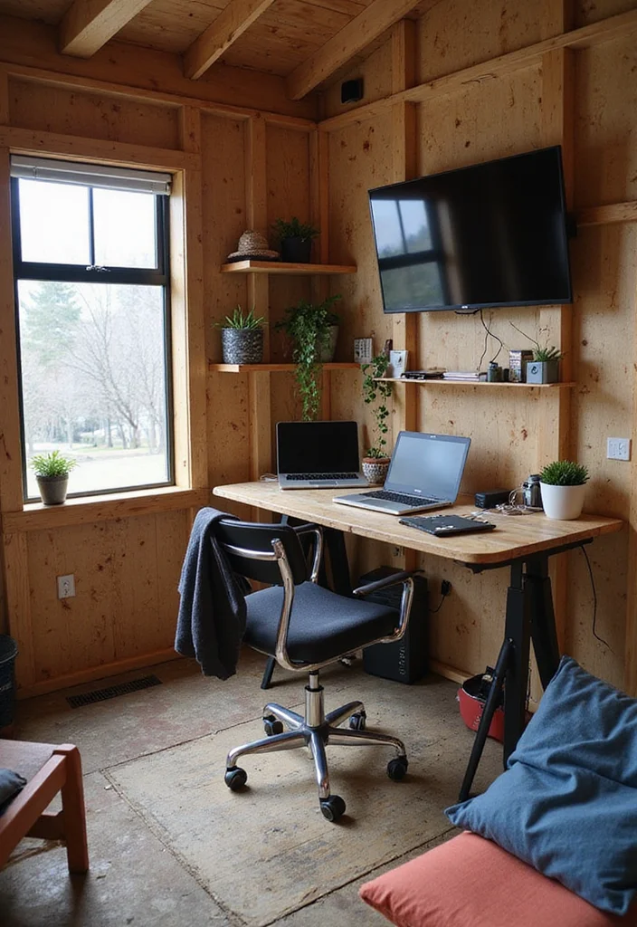 12 Shed Home Office Ideas for Quiet Detached Workspaces 10. Tech Savvy Shed Office