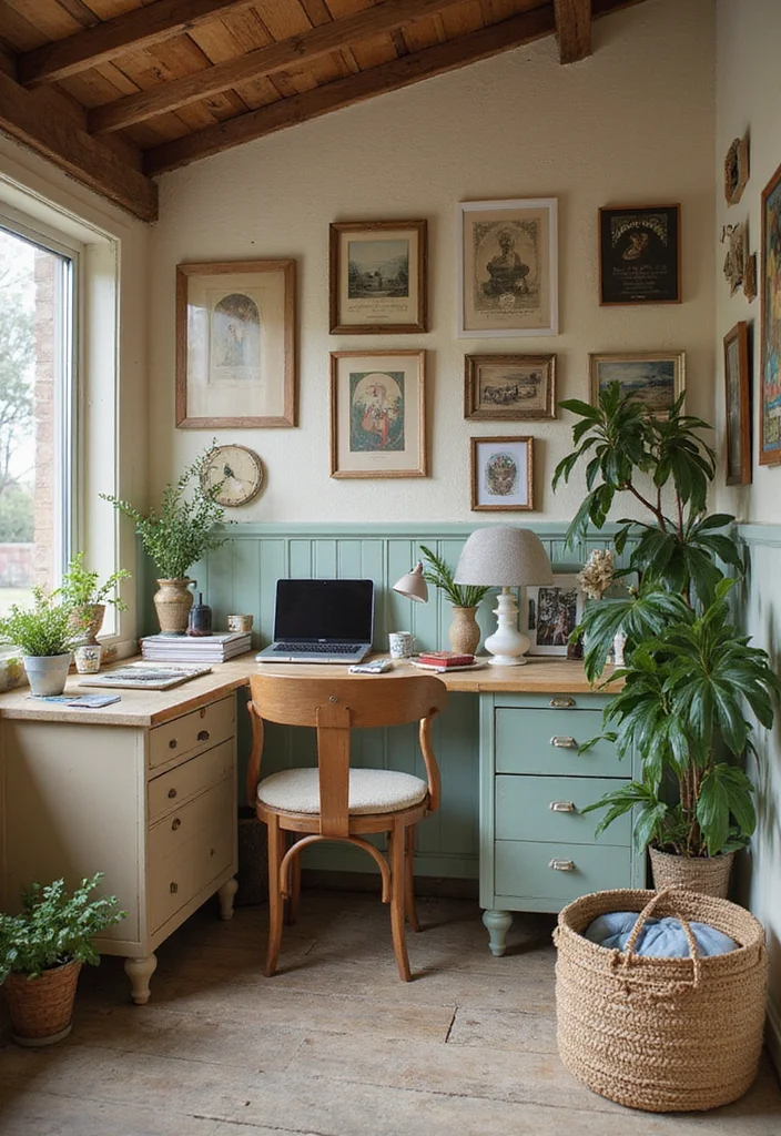 12 Shed Home Office Ideas for Quiet Detached Workspaces 2. Eco Chic Vintage Vibes