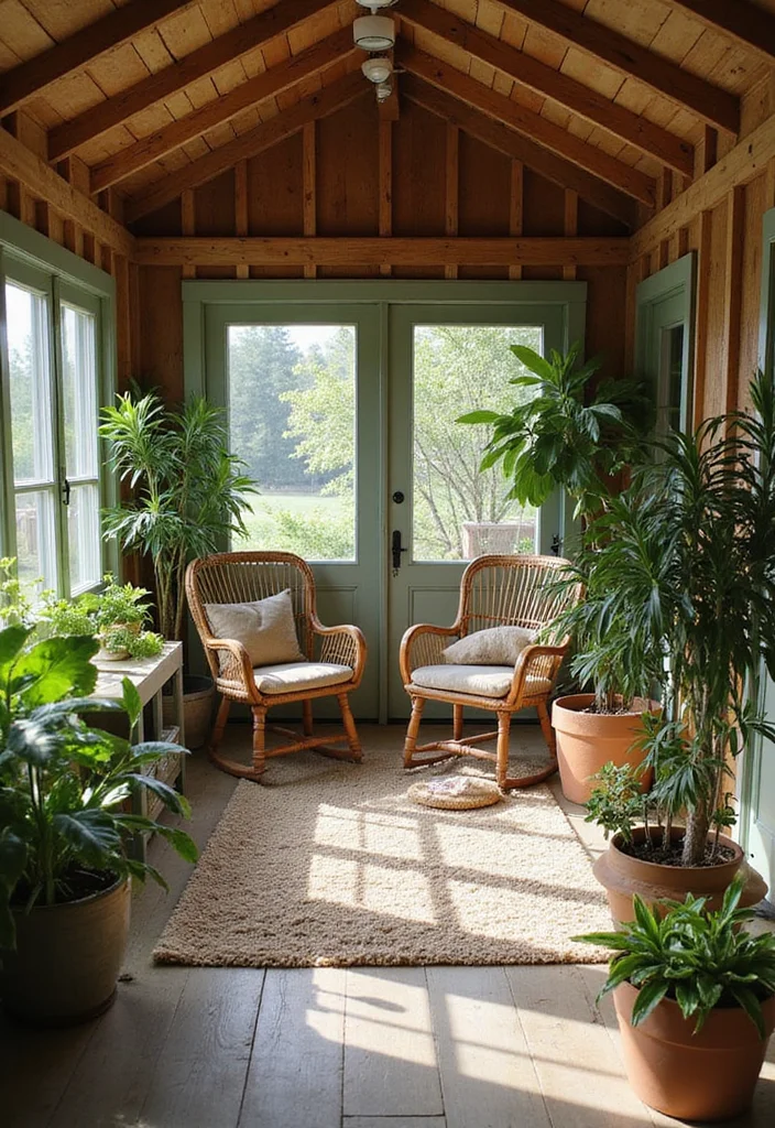 12 Shed Home Office Ideas for Quiet Detached Workspaces 3. Nature Inspired Decor