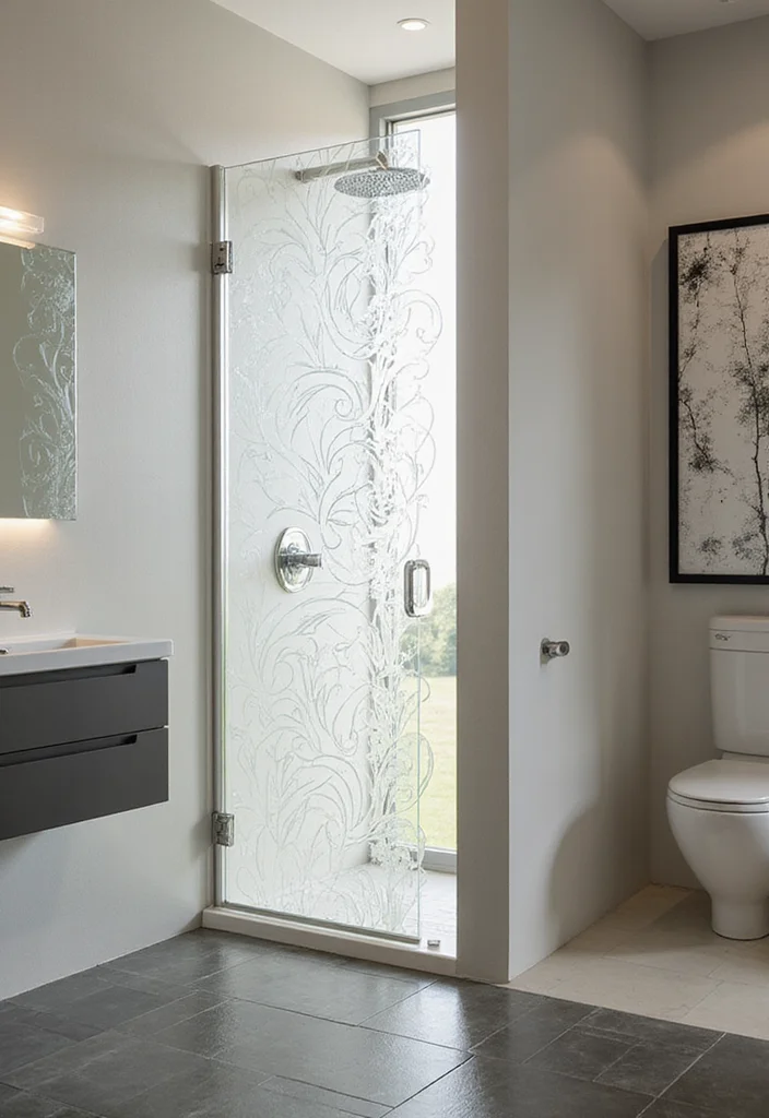 12 Shower Curtain Alternative Ideas for Fresh Modern Looks 56 12 Shower Curtain Alternative Ideas for Fresh Modern Looks - 6. Artistic Shower Screens