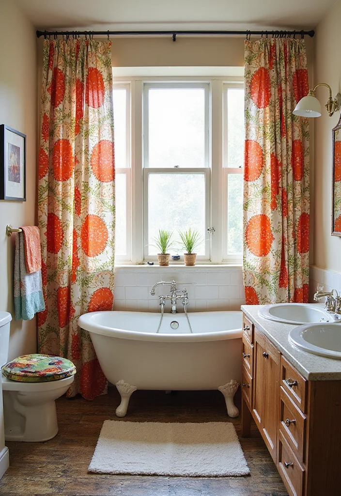 12 Shower Curtain Alternative Ideas for Fresh Modern Looks 67 12 Shower Curtain Alternative Ideas for Fresh Modern Looks - 7. Curtains Made from Upcycled Fabrics