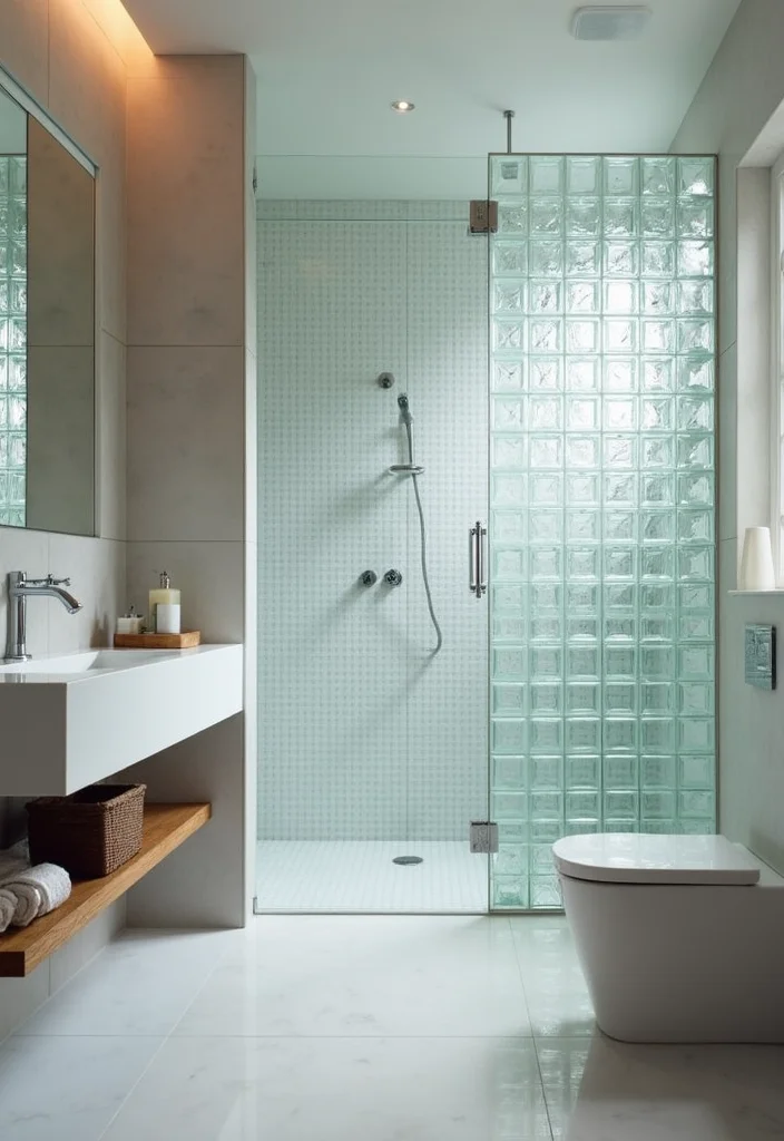 12 Shower Curtain Alternative Ideas for Fresh Modern Looks 78 12 Shower Curtain Alternative Ideas for Fresh Modern Looks - 8. Glass Block Walls