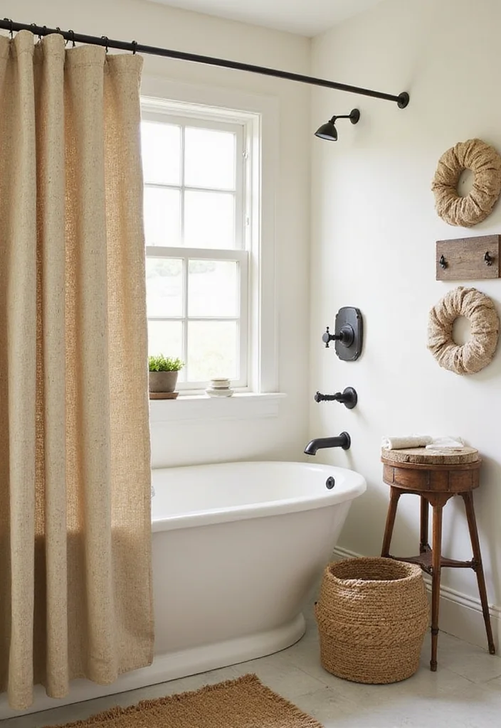 12 Shower Curtain Rod Ideas for Better Support and Style 7. Natural Fiber Rod Alternatives
