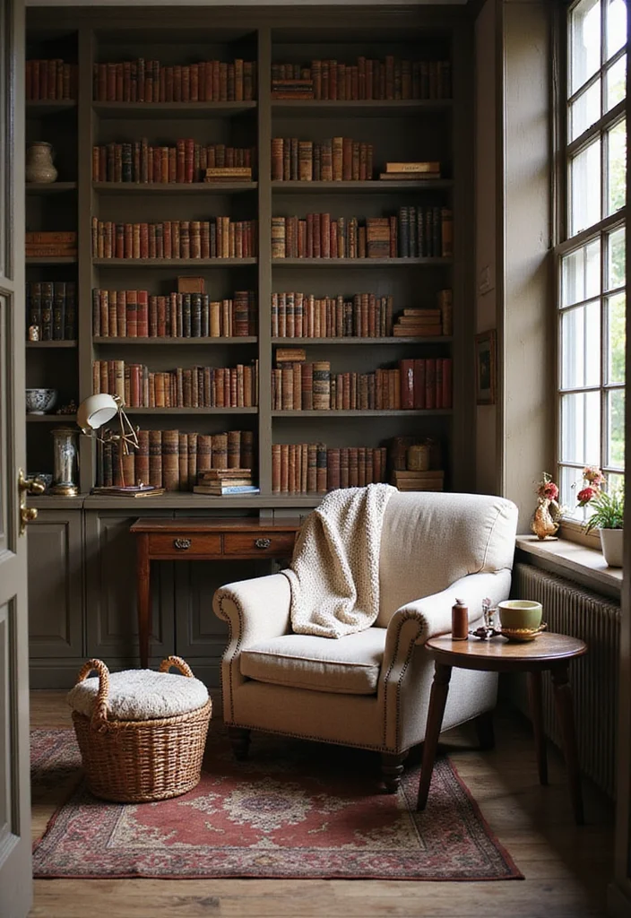 12 Vintage Office Ideas for Classic Timeless Charm 45 12 Vintage Office Ideas for Classic Timeless Charm 5. Cozy Reading Nooks