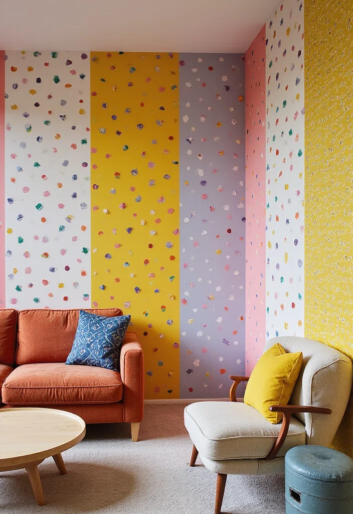 14 Basement Wall Decorating Ideas for Big Visual Impact 13. Playful Patterns