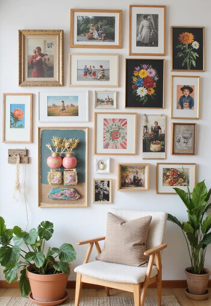 14 Basement Wall Decorating Ideas for Big Visual Impact 3. Eclectic Gallery Wall