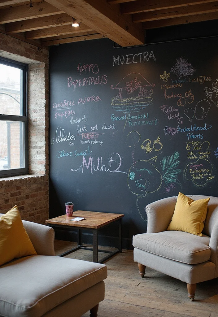 14 Basement Wall Decorating Ideas for Big Visual Impact 6. Chalkboard Wall