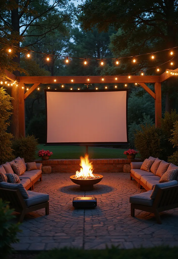 14 Covered Patio Ideas With Fireplace for Year Round Comfort 144 14 Covered Patio Ideas With Fireplace for Year Round Comfort 14. Outdoor Movie Night Setup