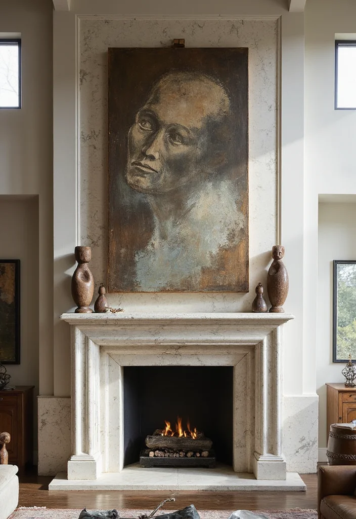 14 High Ceiling Fireplace Ideas for Dramatic Vertical Impact 4. The Statement Mantel