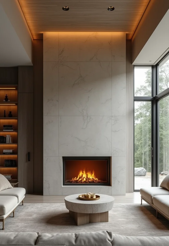 14 High Ceiling Fireplace Ideas for Dramatic Vertical Impact 5. Double Sided Fireplaces