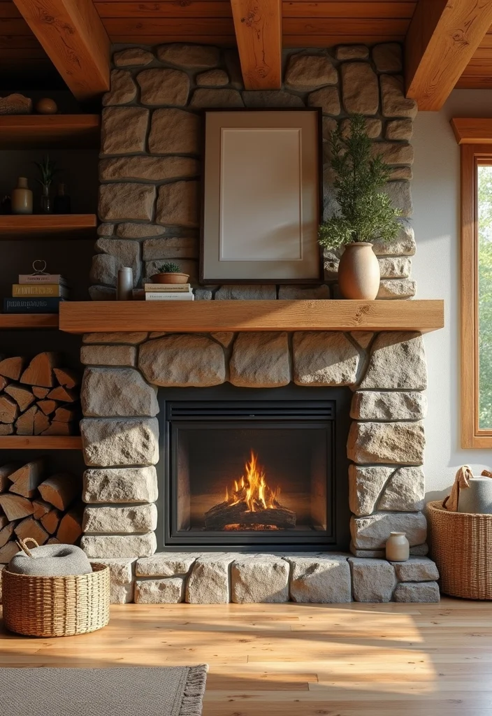 14 High Ceiling Fireplace Ideas for Dramatic Vertical Impact 8. Warmth of Wood