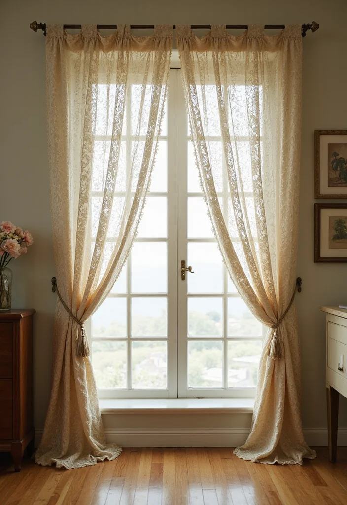 14 Vaulted Ceiling Curtain Ideas for Tall Elegant Windows 12. Vintage Inspired Designs