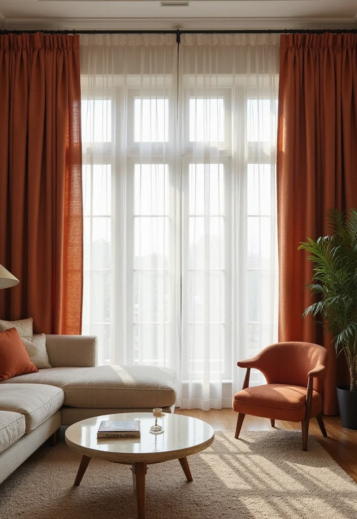 14 Vaulted Ceiling Curtain Ideas for Tall Elegant Windows 5. Layered Textures